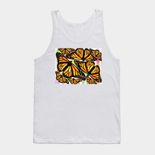 Monarch Butterflies on Starburst Background Tank Top